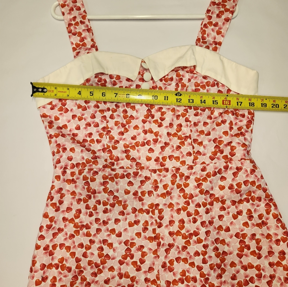Women's Red Heart-Print Strap Romper - Picture 6 of 11